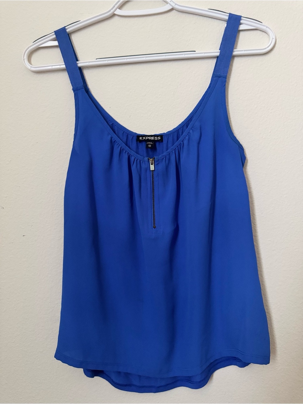 Express Royal Blue Zip-Front Cami - Size XS
